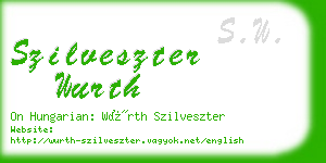 szilveszter wurth business card